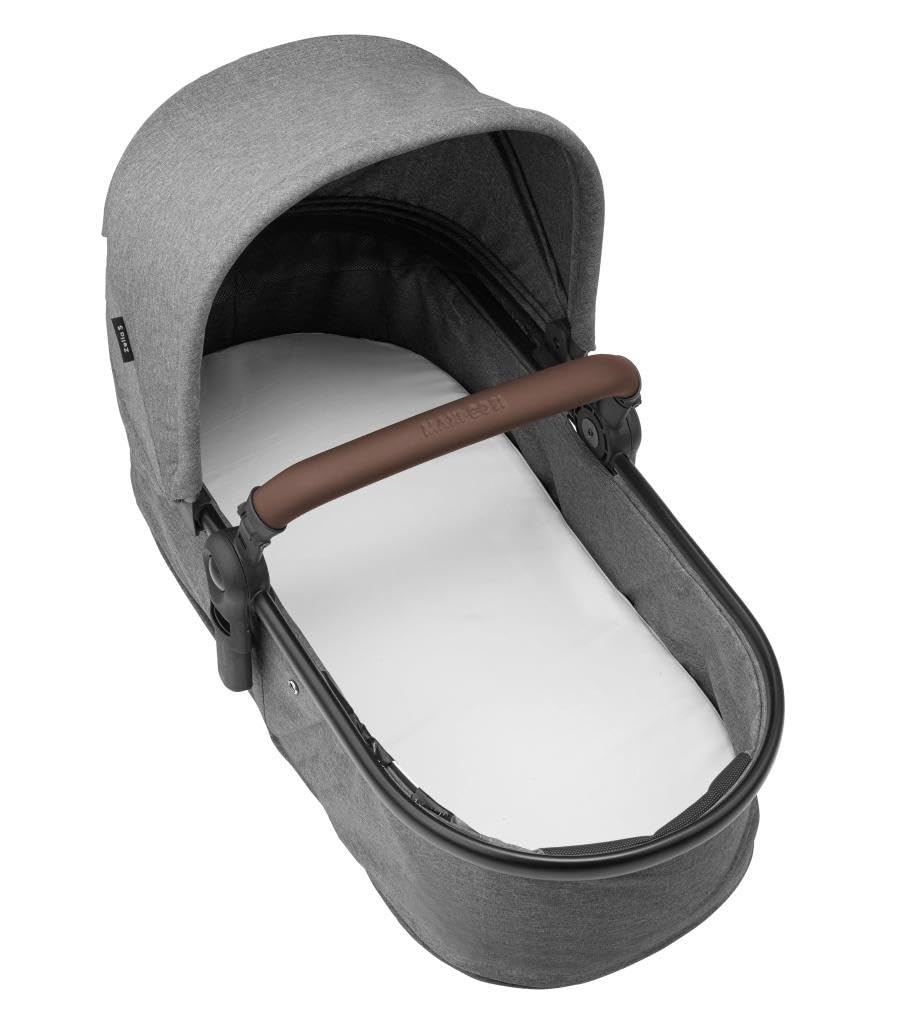 Maxi-Cosi Zelia S Trio Kinderwagen 3 in 1 Komplettset, 0-4 Jahre, bis 22 kg, Zusammenklappbar, Kompakt, Verstellbarer Baby Kinderwagen, mit CabrioFix S i-Size Babyschale, Zubehör, Wickeltasche, Grau