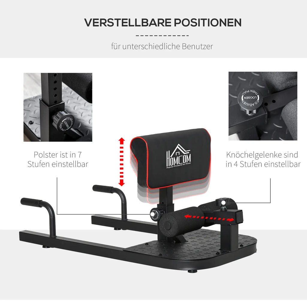 HOMCOM Sissy Squat Kniebeugentrainer 3in1 höhenverstellbar