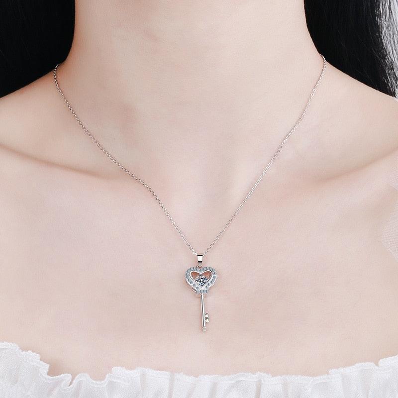 Heart Key Pendant Necklace