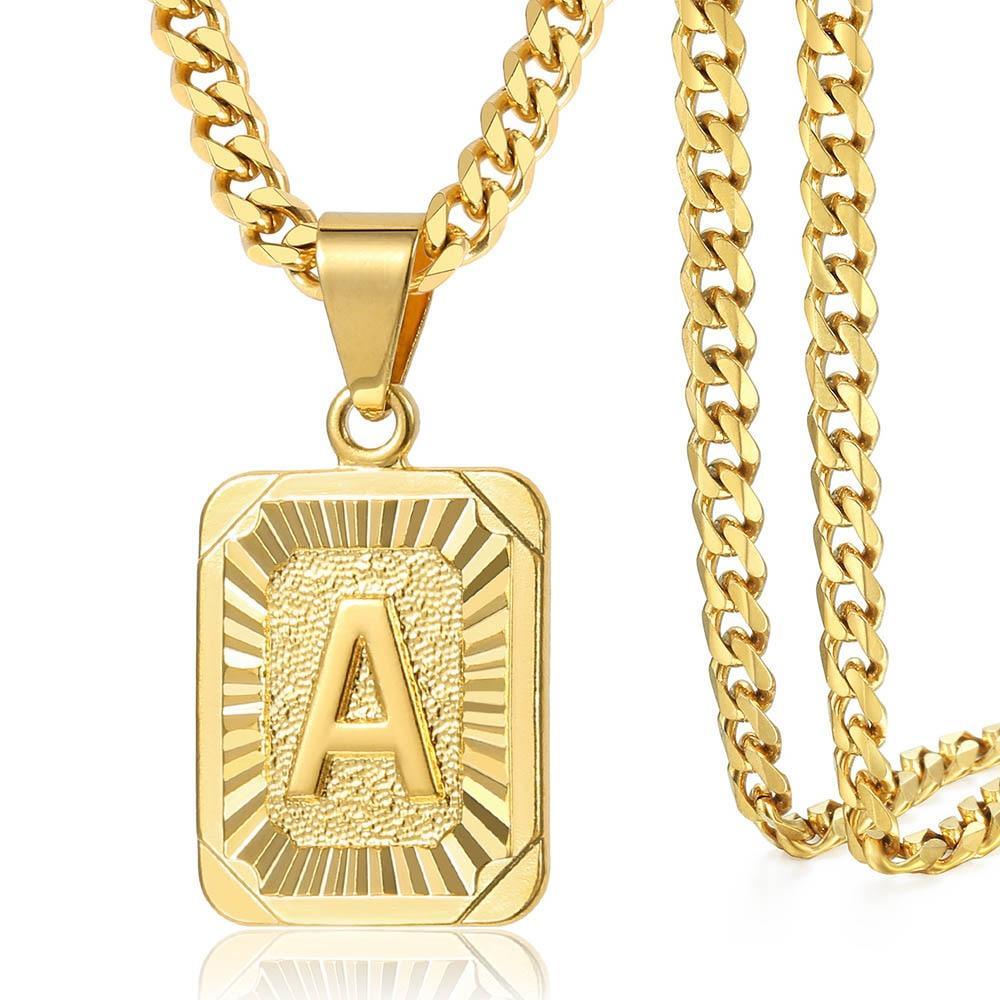 Letter Pendant Cuban Chain