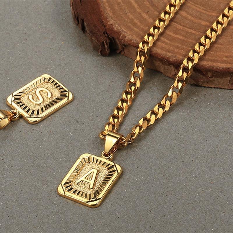 Letter Pendant Cuban Chain