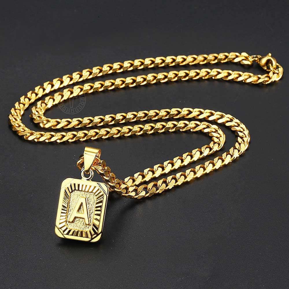 Letter Pendant Cuban Chain