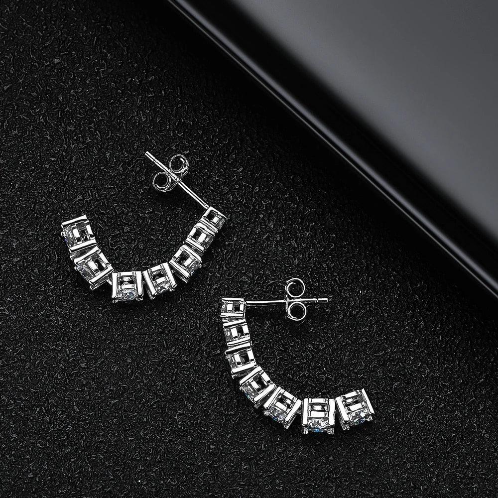 Long Sparkling Drop Earrings