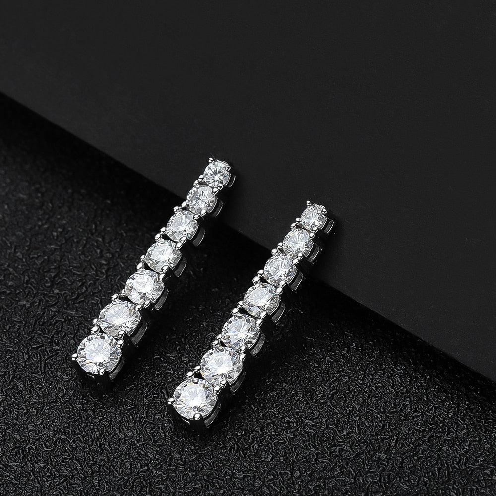 Long Sparkling Drop Earrings
