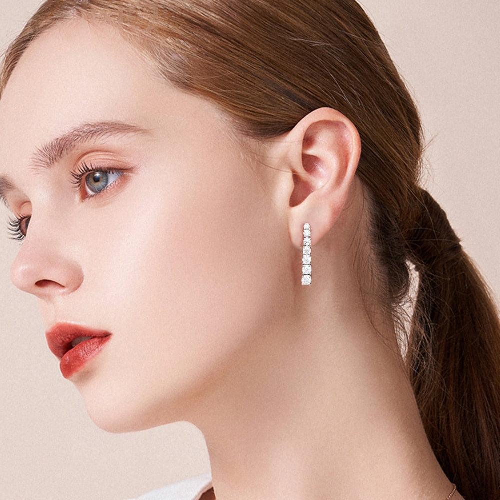Long Sparkling Drop Earrings