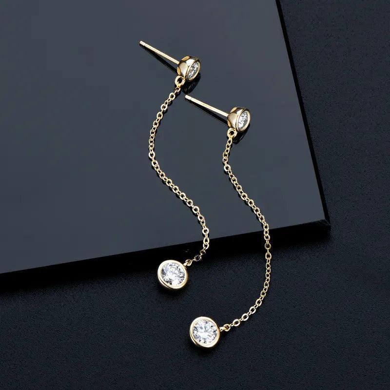 Long Tassel Dazzling Drop Earrings