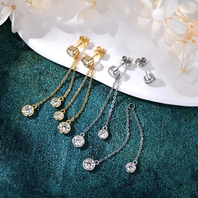 Long Tassel Dazzling Drop Earrings