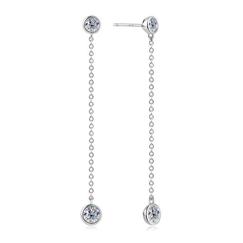 Long Tassel Dazzling Drop Earrings