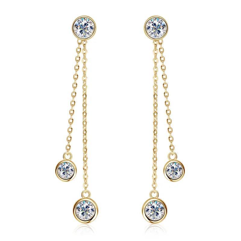 Long Tassel Dazzling Drop Earrings