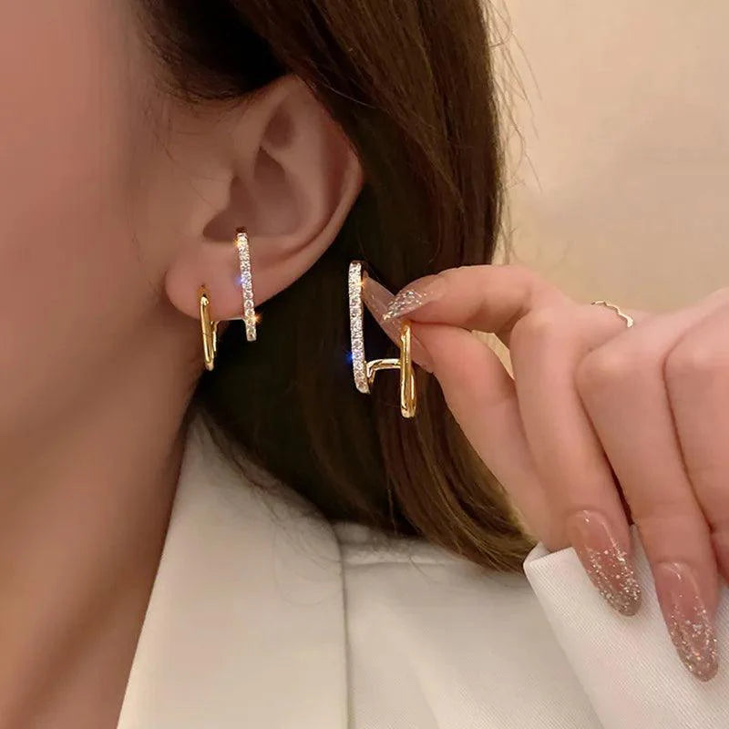 Luxurious U-Shaped Cuff Earrings