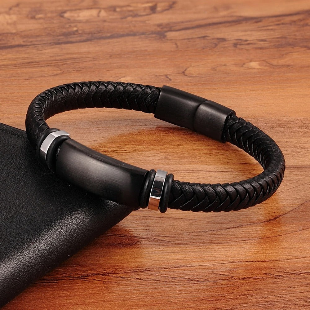 Trendy Men's Leather Bracelet