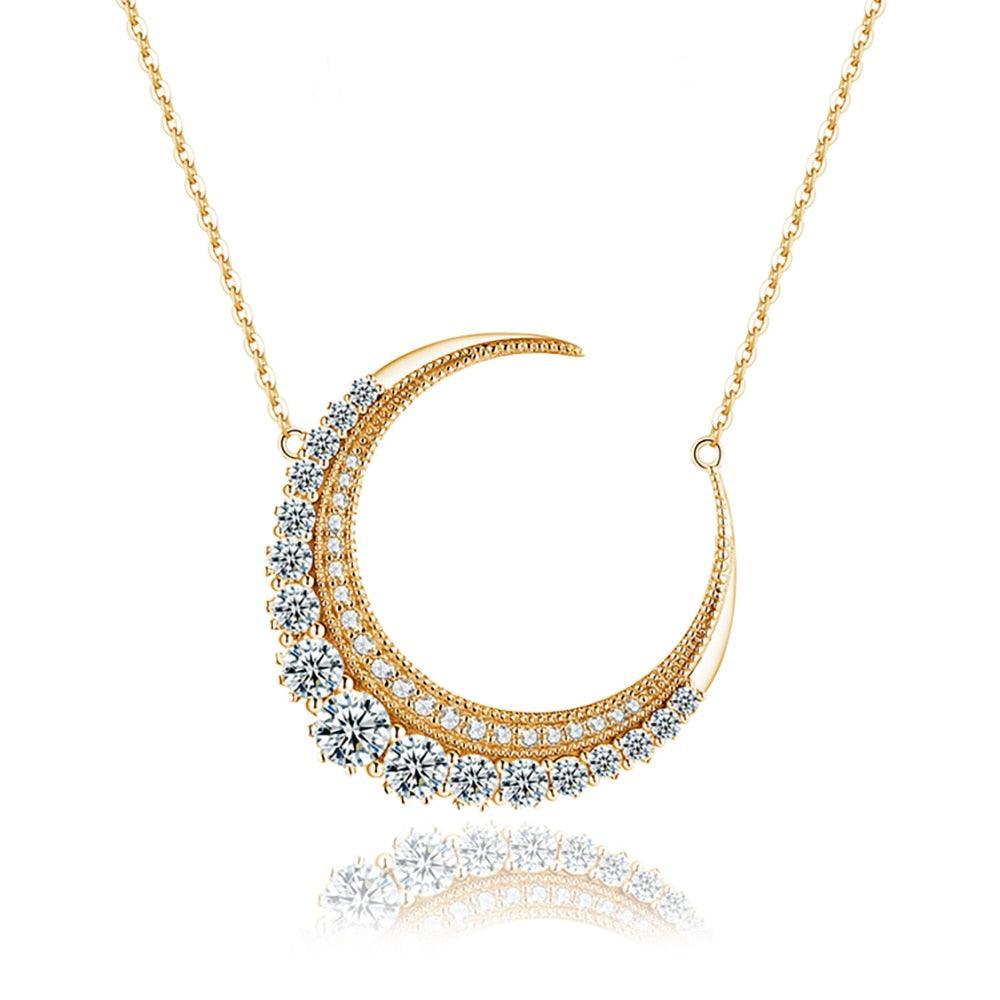Moon Pendant Silver Necklace