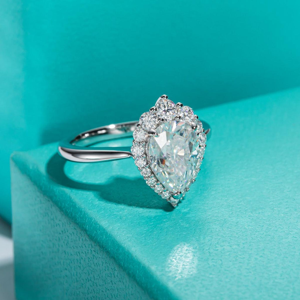 Pear Cut Halo Ring