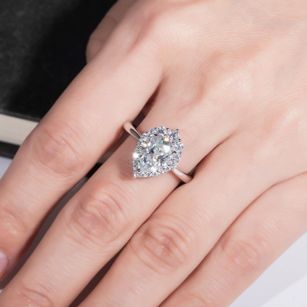 Pear Cut Halo Ring