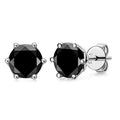 Round Black Stone Stud Earrings