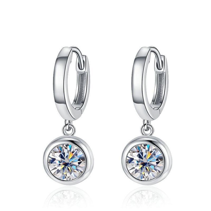 Round Pendant Drop Earrings