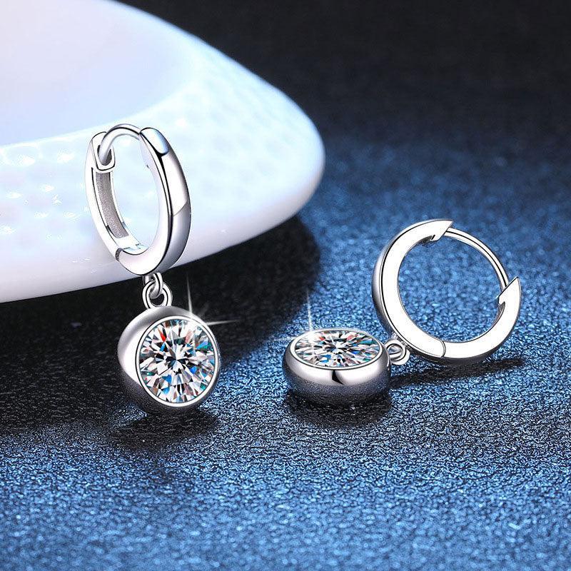 Round Pendant Drop Earrings