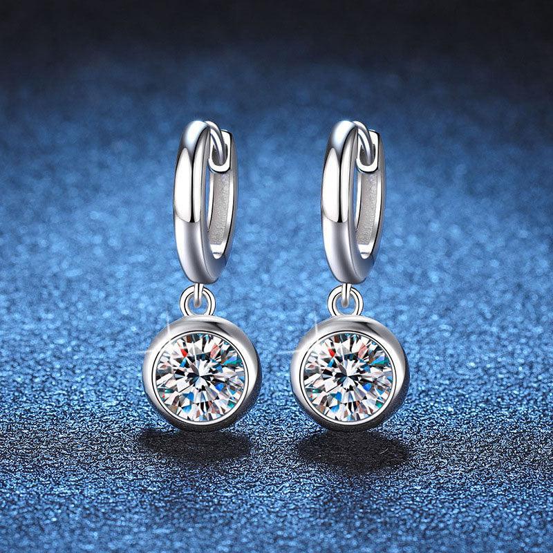 Round Pendant Drop Earrings