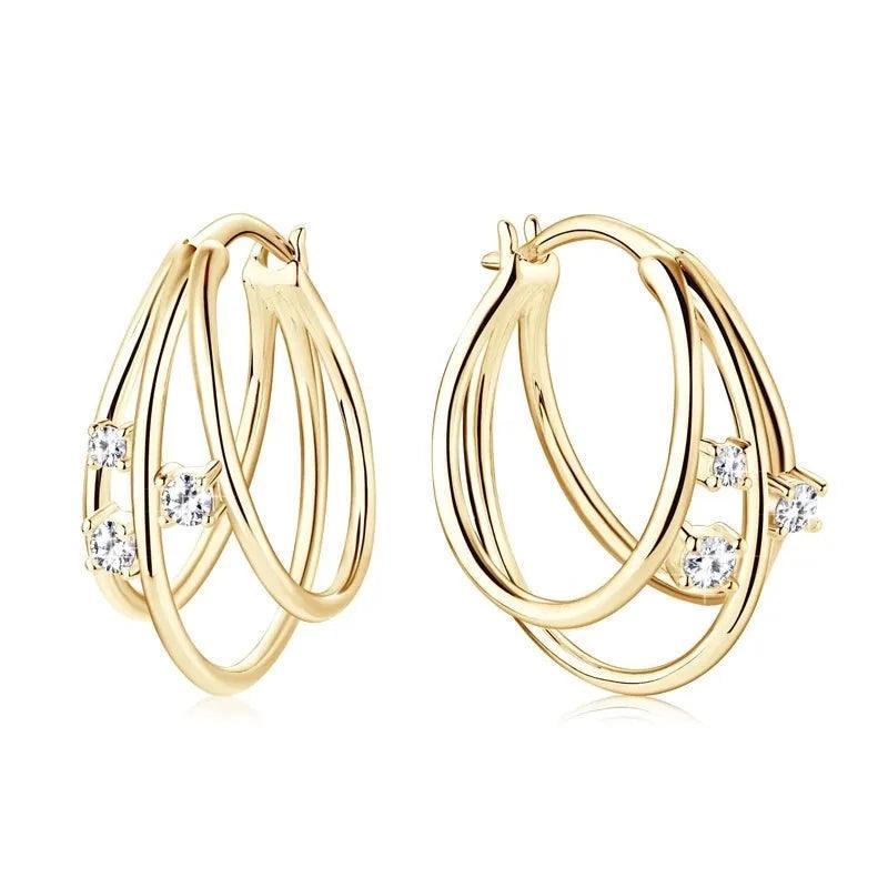 Split Three Hoop Earrings