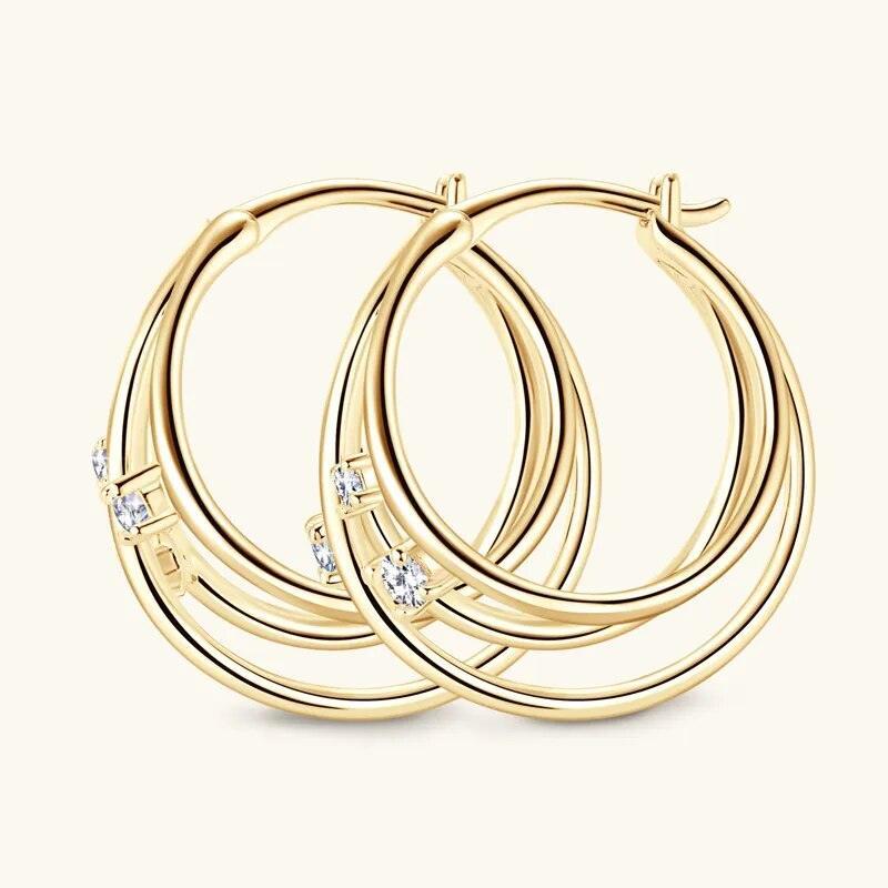 Split Three Hoop Earrings