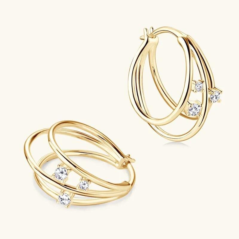 Split Three Hoop Earrings