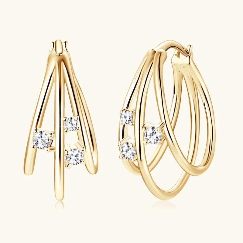 Split Three Hoop Earrings