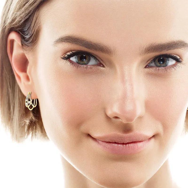 Split Three Hoop Earrings