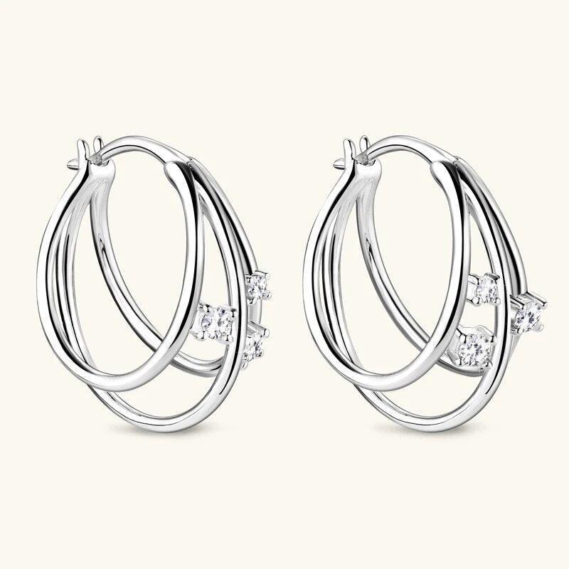 Split Three Hoop Earrings