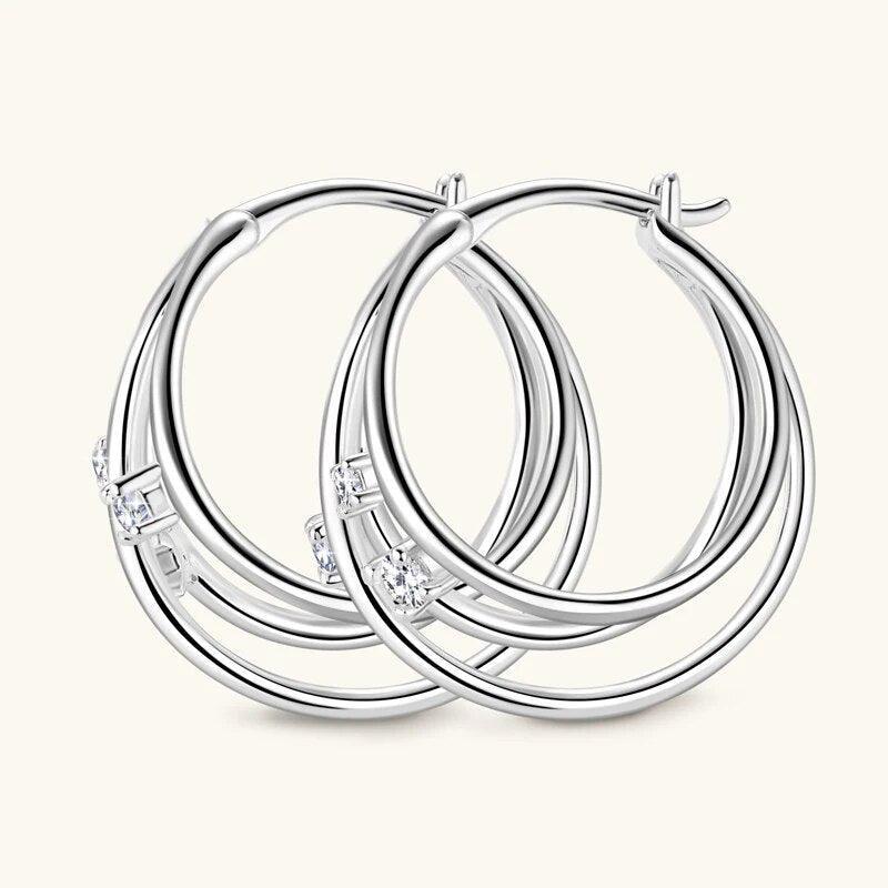 Split Three Hoop Earrings