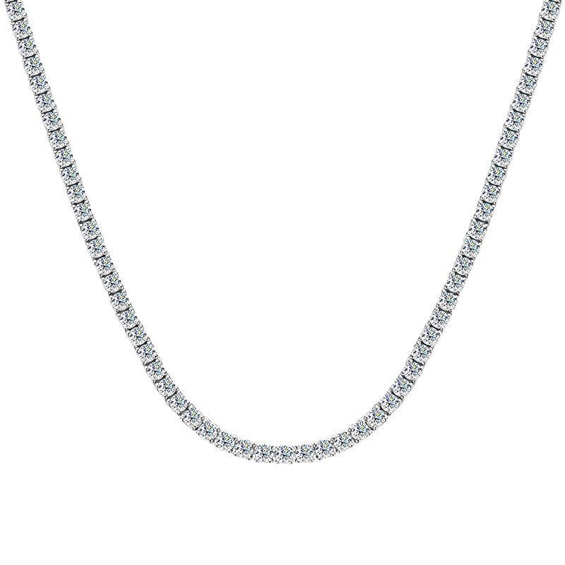 Tennis Necklace with Cross Pendant