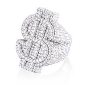 Trendy Iced Dollar Ring