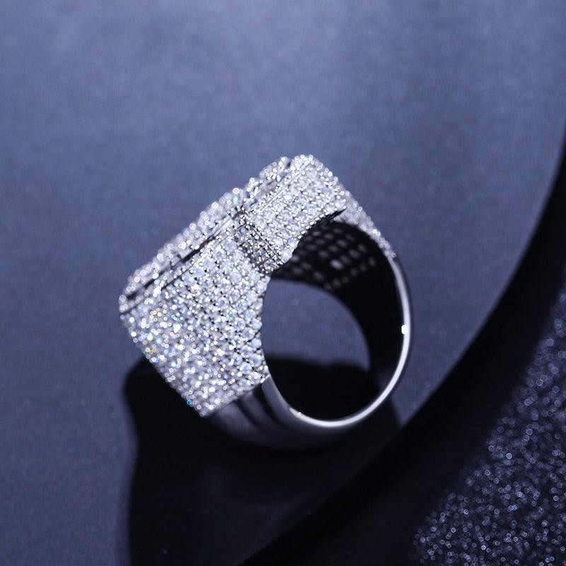 Trendy Iced Dollar Ring