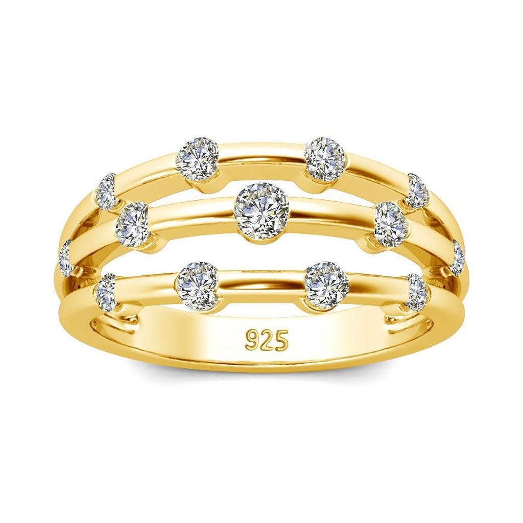 Triple Pave Line Ring