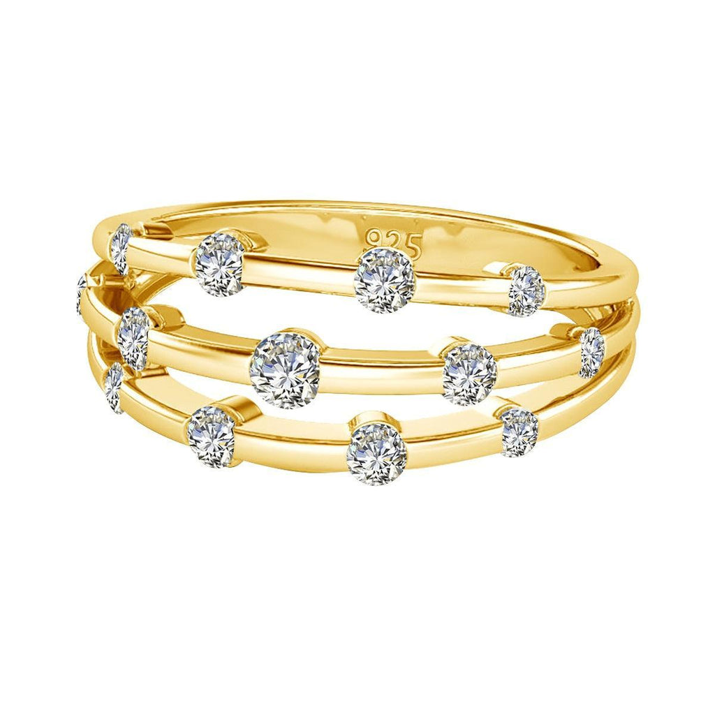 Triple Pave Line Ring