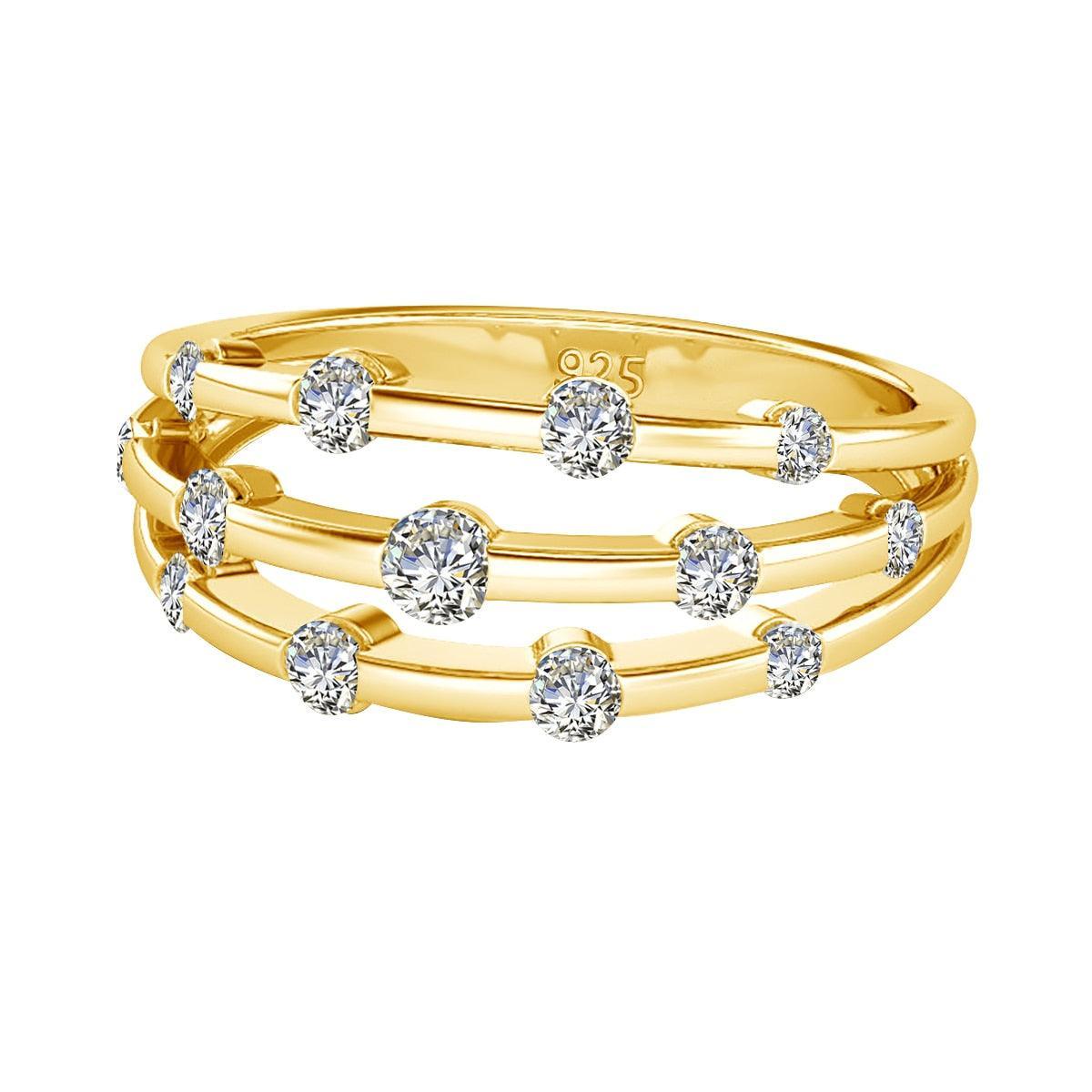 Triple Pave Line Ring