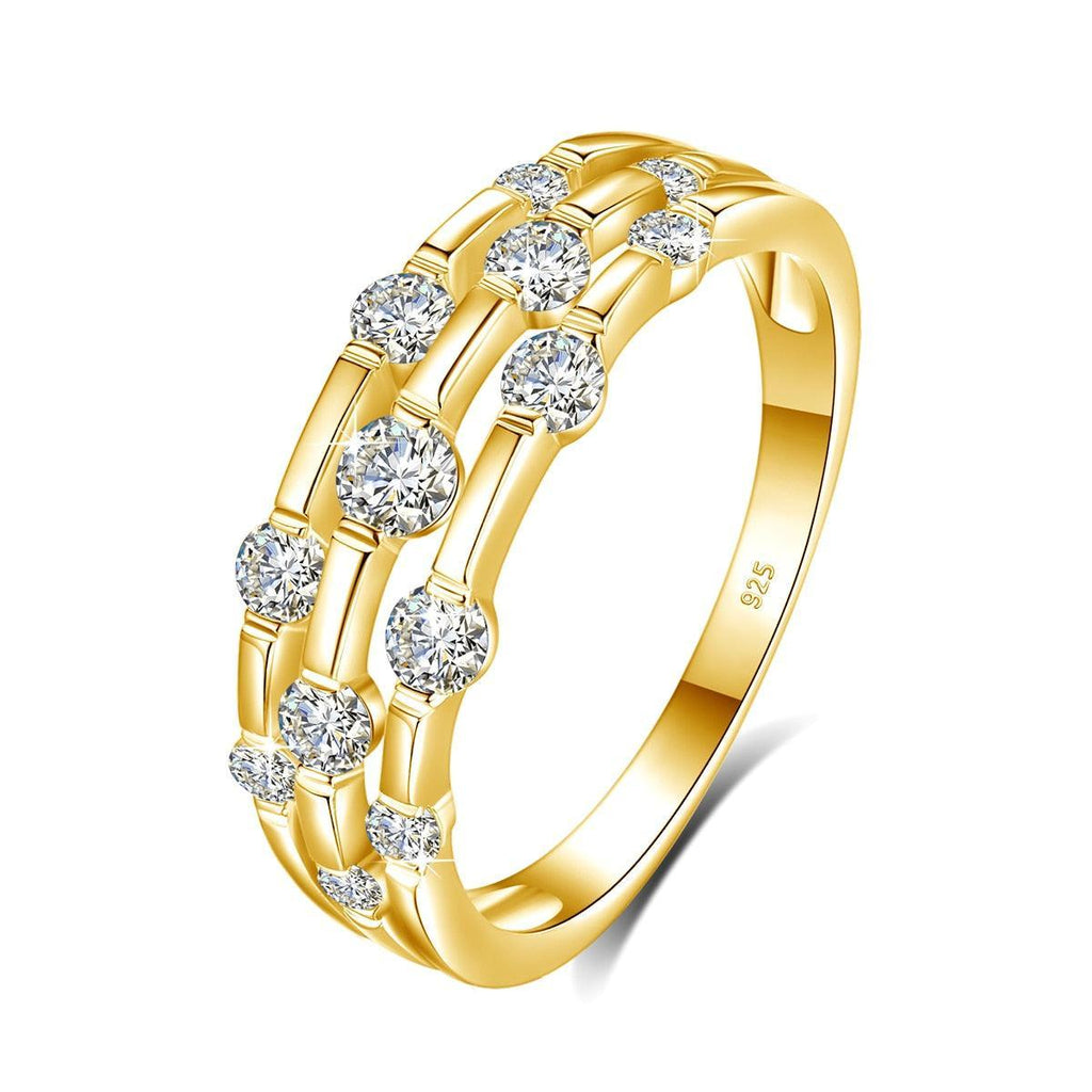 Triple Pave Line Ring