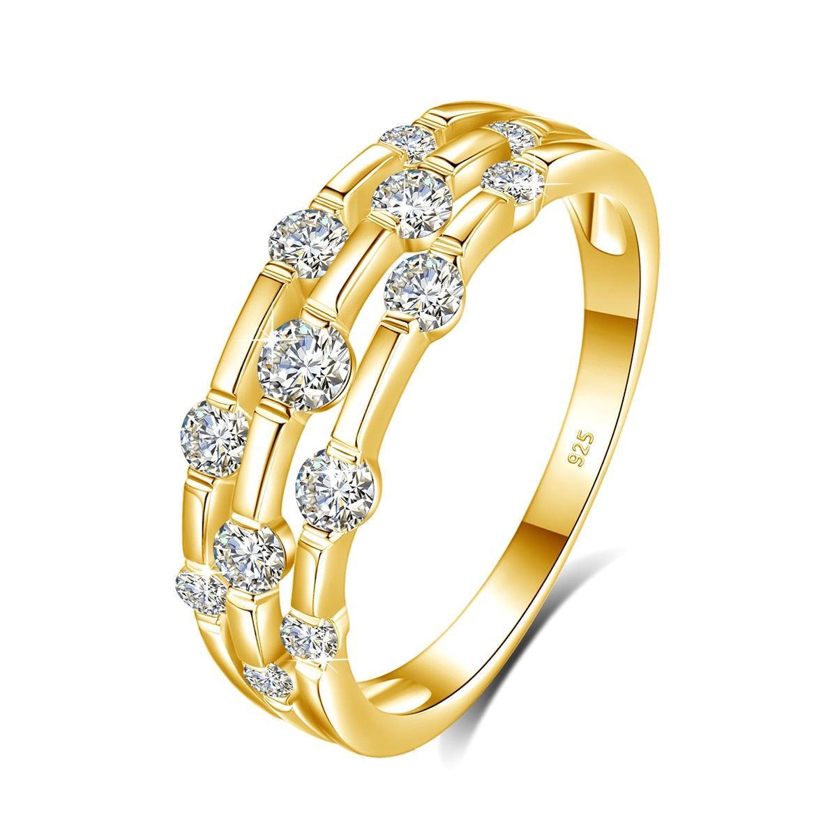 Triple Pave Line Ring
