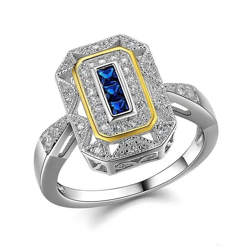 Vintage Blue Zirconia Ring