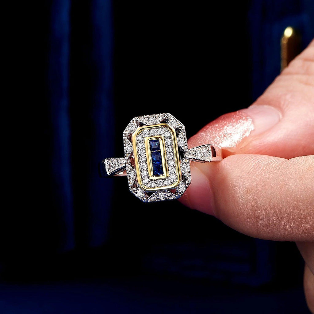 Vintage Blue Zirconia Ring