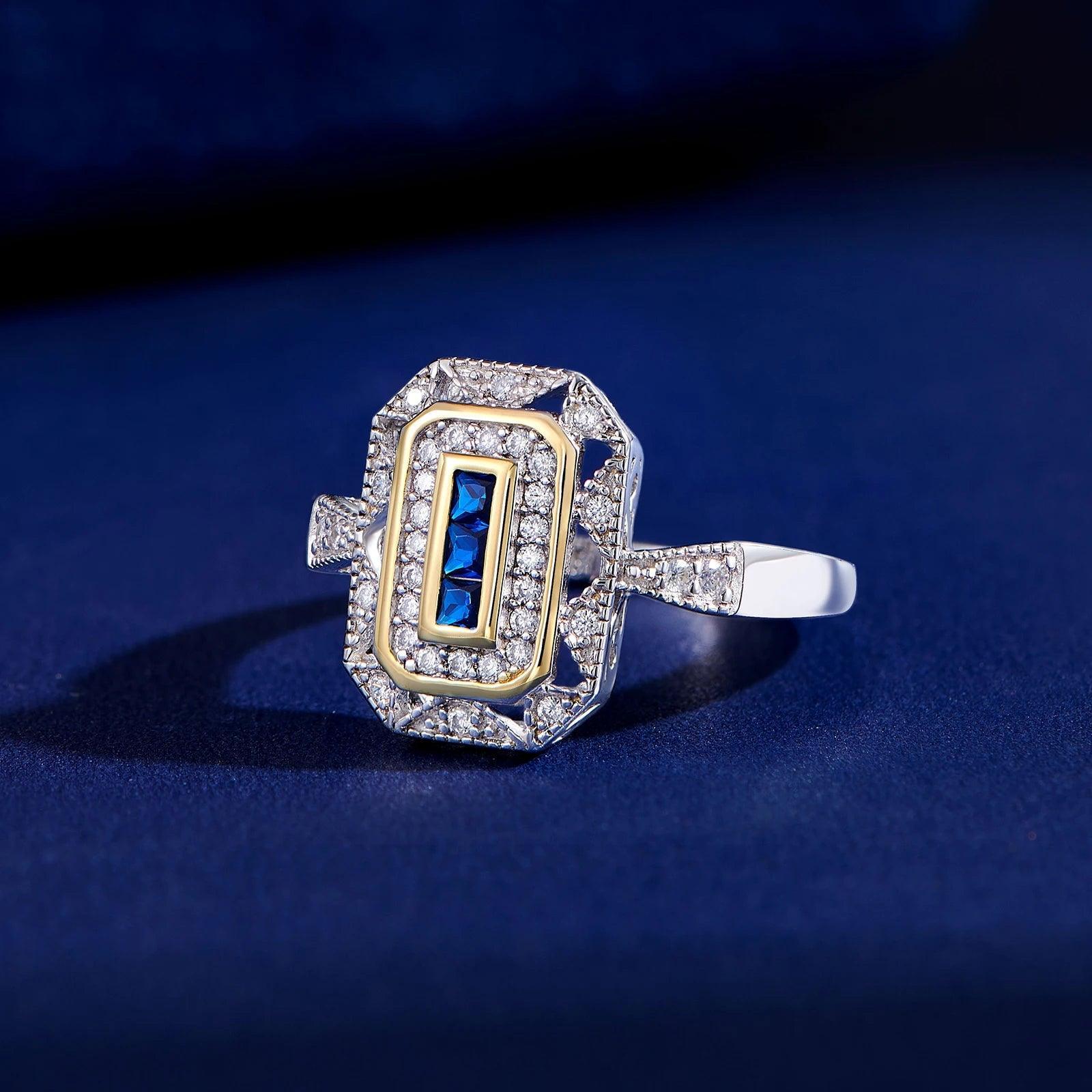 Vintage Blue Zirconia Ring