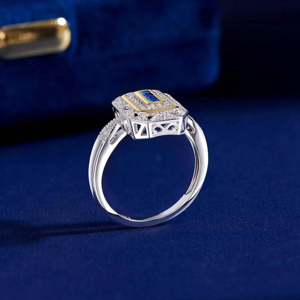 Vintage Blue Zirconia Ring