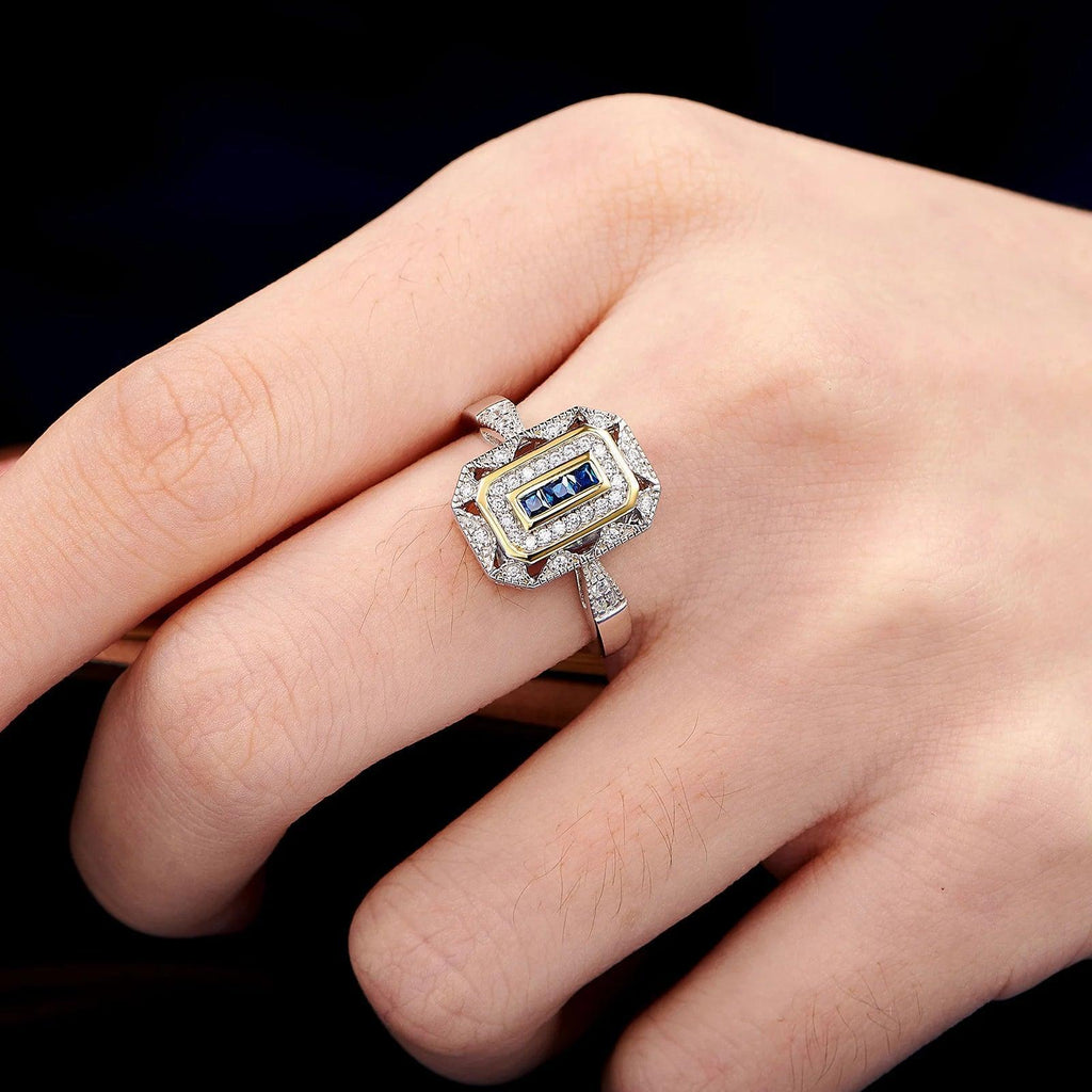 Vintage Blue Zirconia Ring